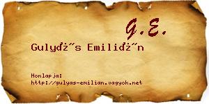 Gulyás Emilián névjegykártya